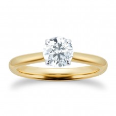 Mayors 18k Yellow Gold 1.01ct Round 4 Prong Solitaire Engagement Ring SRSTL04XXXX8ABA00G