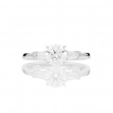 Mayors Platinum 0.98ct Round 3 Stone Engagement Ring (H/SI1) BRSFH12XXXXPTBA00G