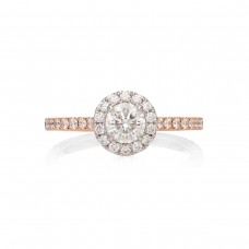 Mayors 18k Rose Gold 0.96cttw Round Single Halo Engagement Ring CRHAG01XXXX8BBA00G