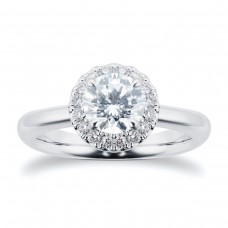 Mayors Platinum 1.07cttw Round Single Halo Engagement Ring SRHAK15XXXXPTBA00G