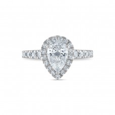 Royal Asscher Platinum 1.49cttw Royal Asscher Pear Shape Halo Diamond Brigite Engagement Ring SA11152N-WPQMMJ