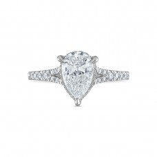 Royal Asscher Platinum 1.77cttw Royal Asscher Pear Shape Diamond Beatrice Solitaire Engagement Ring SA11151KJ-WPQMMJ