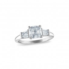 Royal Asscher Platinum 1.86cttw Royal Asscher Cut Diamond Ava 3 Stone Engagement Ring SA11153KJ-WPQMMJ