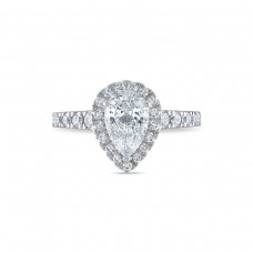 Royal Asscher Platinum 1.24cttw Royal Asscher Pear Shape Halo Diamond Brigite Engagement Ring SA11152N-WPQMMJ