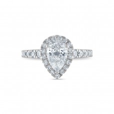 Royal Asscher Platinum 1.61cttw Royal Asscher Pear Shape Halo Diamond Brigite Engagement Ring SA11152N-WPQMMJ