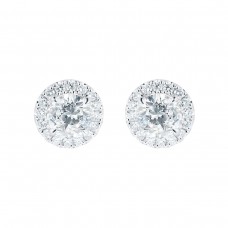 MAYORS 18k White Gold 1.94cttw Round Single Halo Diamond Stud Earrings SEHAU15XXXX8WBA00G