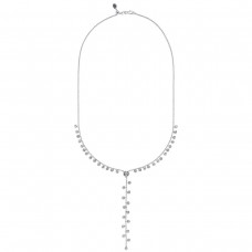 Mayors 18k White Gold 1.51cttw Diamond Drop Necklace 3E6331NW