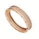 BVLGARI JEWELRY 18k Rose Gold B.ZERO1 10.00cttw Pave Diamond Bracelet - Size Medium 347713