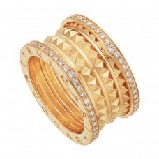 BVLGARI JEWELRY 18k Yellow Gold B.ZERO1 0.53cttw Diamond Ring - Size 6.25 357895