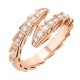 Bvlgari Jewelry 18k Rose Gold Serpenti Viper 0.59cttw Pave Diamond Ring - Size Small 355974