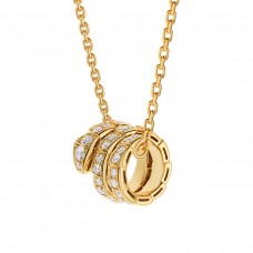 Bvlgari Jewelry 18k Yellow Gold 0.63cttw Diamond Serpenti Viper Pendant Size Large 357936
