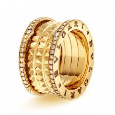 Bvlgari Jewelry 18k Yellow Gold B.ZERO1 0.53cttw Diamond 3 Band Ring Size 5.75 357906
