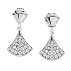 Bvlgari Jewelry 18k White Gold 0.94cttw Diamond Divas Dream Drop Earrings 351100