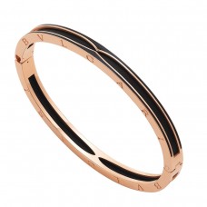 Bvlgari Jewelry 18k Rose Gold B.ZERO1 Black Ceramic Bracelet - Size Large 358051