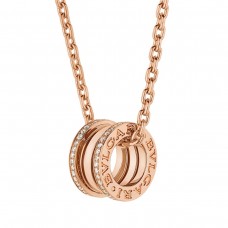 Bvlgari Jewelry 18k Rose Gold B.ZERO1 0.38cttw Diamond Necklace 21-24 Inch 358346