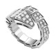 Bvlgari Jewelry 18k White Gold Serpenti Viper 1.58cttw Pave Diamond Ring - Size Medium 345209