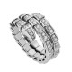 Bvlgari Jewelry 18k White Gold Serpenti Viper 2 Row 1.22cttw Full Pave Diamond Ring - Size Medium 357259