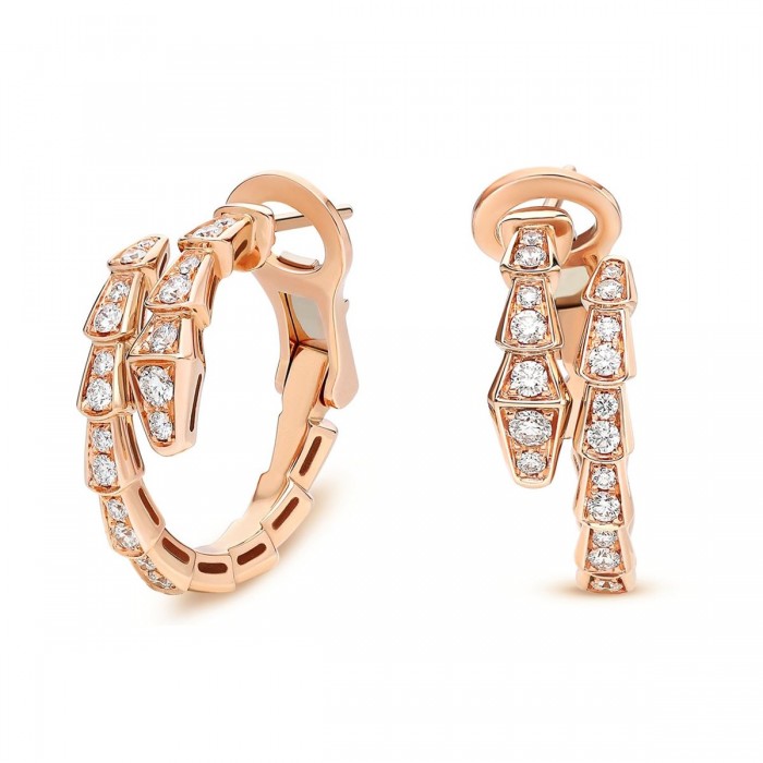 Bvlgari Bvlgari Round Cut Diamond Stud Earrings 18K Rose Gold 0.44Cttw |  eBay