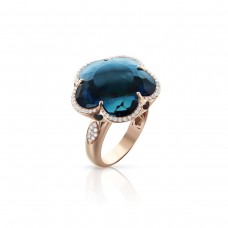 Pasquale Bruni Bon Ton Ring With London Blue Topaz And Diamonds 15227R