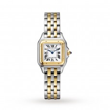 Cartier Panthère De Cartier Watch Small Model, Quartz Movement, Yellow Gold, Steel W2PN0006