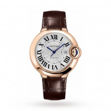 Cartier Ballon Bleu De Cartier Watch 42mm, Automatic Movement, Rose Gold, Leather WGBB0030