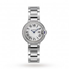 Cartier Ballon Bleu De Cartier Watch 28mm, Quartz Movement, Steel, Diamonds W4BB0015