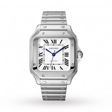 Cartier Santos De Cartier Watch Medium Model, Automatic Movement, Steel, Interchangeable Metal And Leather Bracelets WSSA0029