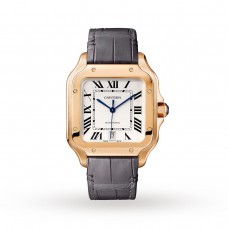 Cartier Santos De Cartier Watch Large Model, Automatic Movement, Pink Gold, 2 Interchangeable Leather Bracelets WGSA0019