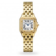 Cartier Panthère De Cartier Watch Medium Model, Quartz Movement, Yellow Gold, Diamonds WJPN0016