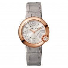 Cartier Ballon Blanc de watch, 30 mm, rose gold, diamond, leather WGBL0005