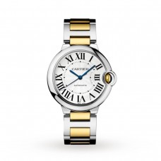 Cartier Ballon Bleu de Cartier watch 36 mm, automatic movement, yellow gold, steel W2BB0030