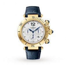 Cartier Pasha de Cartier 41 mm, chronograph, automatic movement, 18K yellow gold, interchangeable leather straps WGPA0017