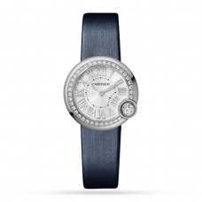 Cartier Ballon Blanc de Cartier Watch 26mm, Steel, Diamonds, Leather W4BL0002