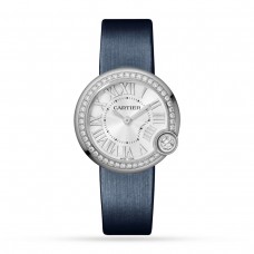 Cartier Ballon Blanc De Cartier Watch 30mm, Steel, Diamonds, Leather W4BL0003