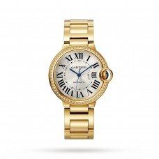 Cartier Ballon Bleu de Cartier Watch 36mm, Mechanical Movement With Automatic Winding, Yellow Gold, Diamonds WJBB0070
