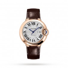 Cartier Ballon Bleu de Cartier Watch 42mm, Automatic Movement, Rose Gold, Leather WGBB0030