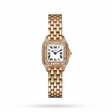 Cartier Panthère de Cartier Watch Mini Model, Quartz Movement, Rose Gold, Diamonds WJPN0020