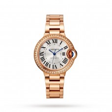 Cartier Ballon Bleu de Cartier Watch 33mm, Mechanical Movement With Automatic Winding, Rose Gold, Diamonds WJBB0063