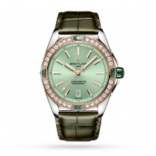 Breitling Super Chronomat Automatic 38 Green Stainless Steel & 18ct Rose Gold Leather Strap U17356531L1P1