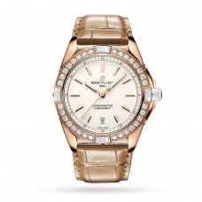 Breitling Super Chronomat Automatic 38 Origins White 18ct Rose Gold Brown Leather Strap R17356531G1P1