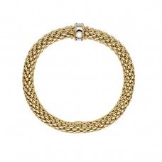 Fope 18k Yellow Gold 0.12cttw Diamond Love Nest Bracelet - Size Medium 454B BBRM YG