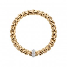 Fope 18k Yellow Gold 0.58cttw Diamond EKA Bracelet - Size Medium 607B PAVEM YG