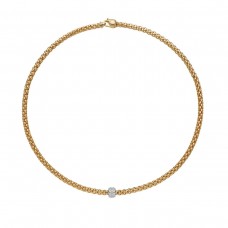 Fope 18k Yellow Gold 0.29cttw Diamond Solo Necklace 634C PAVE YG