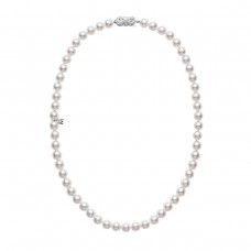 Mikimoto 18k White Gold Akoya Cultured Pearl Strand 18" Necklace U 75218 W