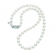 Mikimoto 18k White Gold Graduated Akoya Cultured Pearl 18" Necklace G 90118V 1W