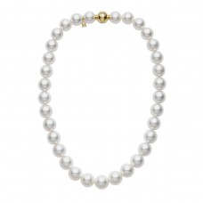 Mikimoto 18k Yellow Gold Cultured White South Sea pearl 12.9x10.2mm A+ Grade Necklace XND12517NSX5483