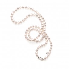 Mikimoto 18k White Gold Akoya Cultured Pearl 32" Necklace UN80132W
