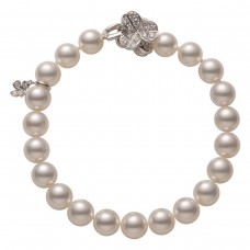 Mikimoto 18k White Gold Akoya Cultured Pearl and Diamond Bracelet MDQ10013ADXW