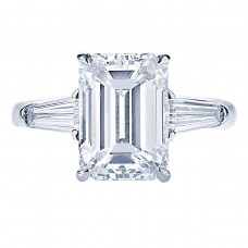 JB Star Platinum 5.05cttw Emerald Cut Engagement Ring - Ring Size 6.5 4398/114