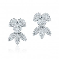 Birks 18k White Gold 2.15cttw Diamond Snowflake Clip Earrings 450010728096